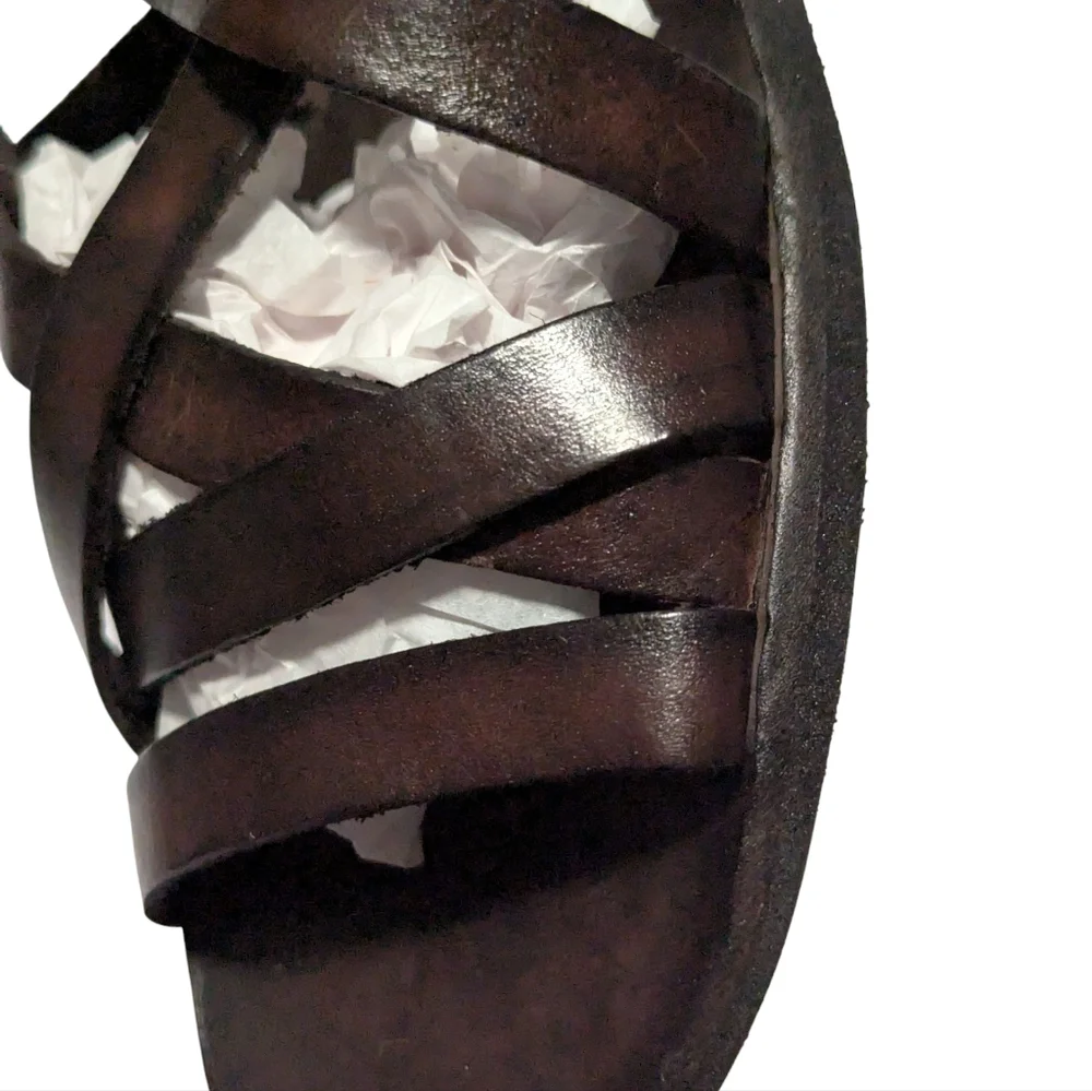Brador Women's Luke Schuhe Dark Brown Leather Sandal Size 38.Made In Italy - Picture 13 of 15